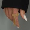 New Creative Copper Beads Tassel Adjustable Open Ring for Women Vintage Punk Knuckle Rings Men Couple Jewelry Accessories