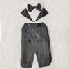 Black/Stripes Dog Tuxedo Costume Detachable Design Large Dog Costume Set  Autumn Season