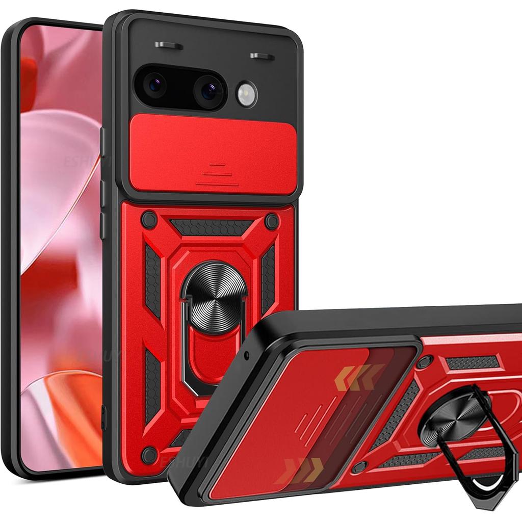 Military Armor Case For Google Pixel 9A Cover For Pixel 9 Pro XL Cover With Ring Stand Holder Coque Fundas