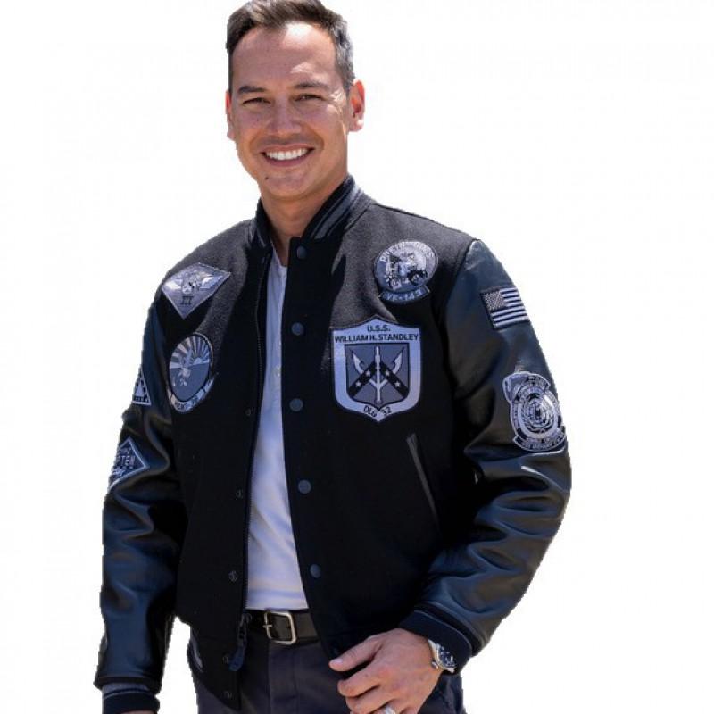 Air Force Pilot Leather Jacket Mens Tactical Stand Collar Daily Wear