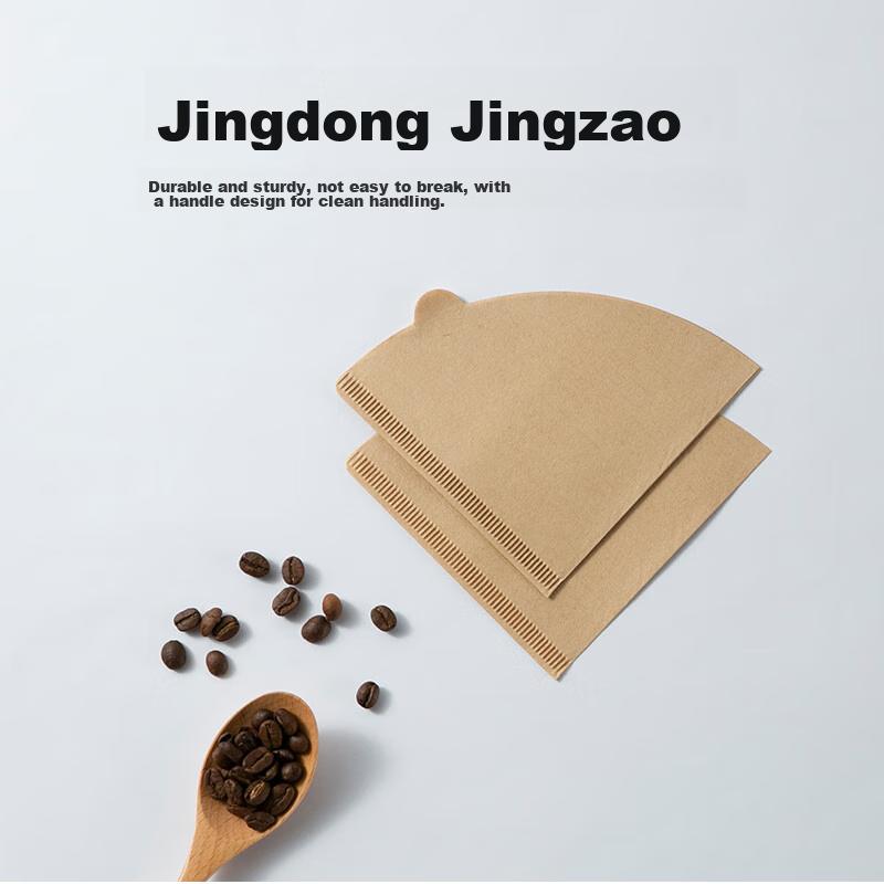 V60-02 Coffee Filter Paper, Pour-Over Fan-Shaped Funnel Original Color Filter Paper for 1-4 Servings Large Size [100 Pieces]