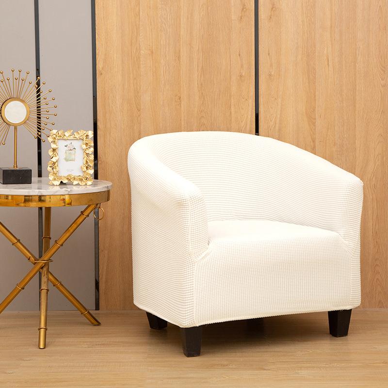 

Solid Color Corn Velvet Round Sofa Set All Inclusive Semi-circular Cafe Chair Cover Internet Cafe Hotel Sofa Chair Cover for Home 40cm