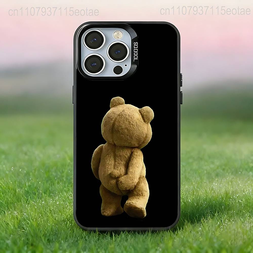 Teddy Bear Movie T-Ted Black Phone Case Compatible with iPhone 17 16 15 14 13 12 11, Pro, Max, Plus, E, Air, Mini