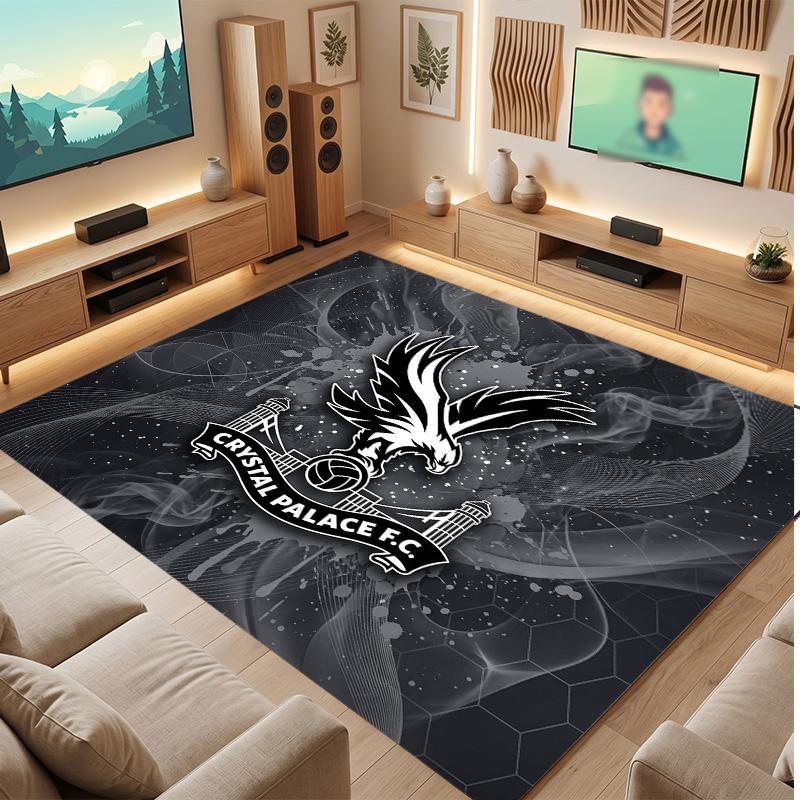 Tappeto in Velluto di Cristallo con Stampa del Crystal Palace Football, Comodo Assorbente d'Acqua Antiscivolo Tappeto per Pavimenti Interni