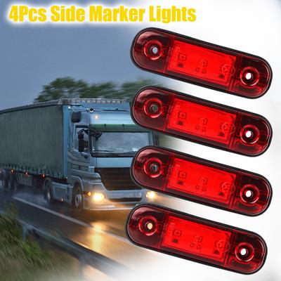 4 Pcs 12V for Truck Trailer Lorry Bus Signal Brake Lamps Warning Tail Light 24V Car External Lights LED Side Marker Lights