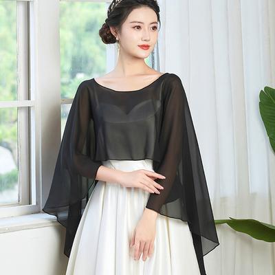 1PC Mode Elegante Atmungsaktive Dünne Leichte Schal Chiffon Einfarbig Mantel Hochzeit