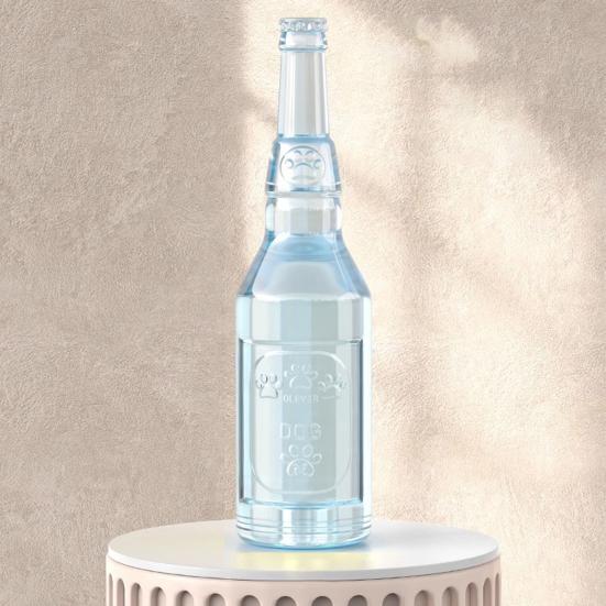 Dog Water Bottle Toy Interactive Dog Chew Toy Plastic Squeaky Bottle Teething Toy with Tennis Ball for Aggressive Chewers