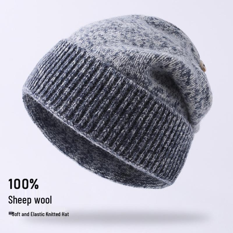 

Unisex Wool Camouflage Knit Hat - Outdoor Jacquard Design сірий колір