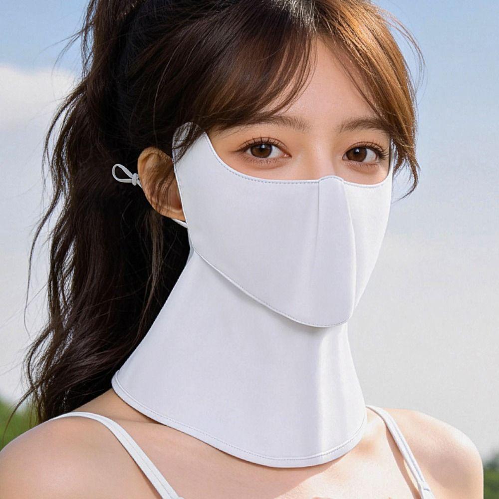 Breathable Ice Silk Mask Summer Face Gini Mask Adjustable Sunscreen Mask  Riding