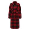 Extra Long Plaid Coat with Drop Sleeves and Pockets Ladies Casual Shirt Jacket