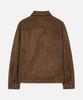 Draw Fit Suede Panel Trucker Zip-Up Jacket [Brown]