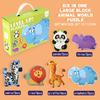 Wooden Jigsaw Puzzles for Toddlers Cartoon Animal Paper Puzzles Montessori Early Learning Education Toys Set Gifts Box for Kids