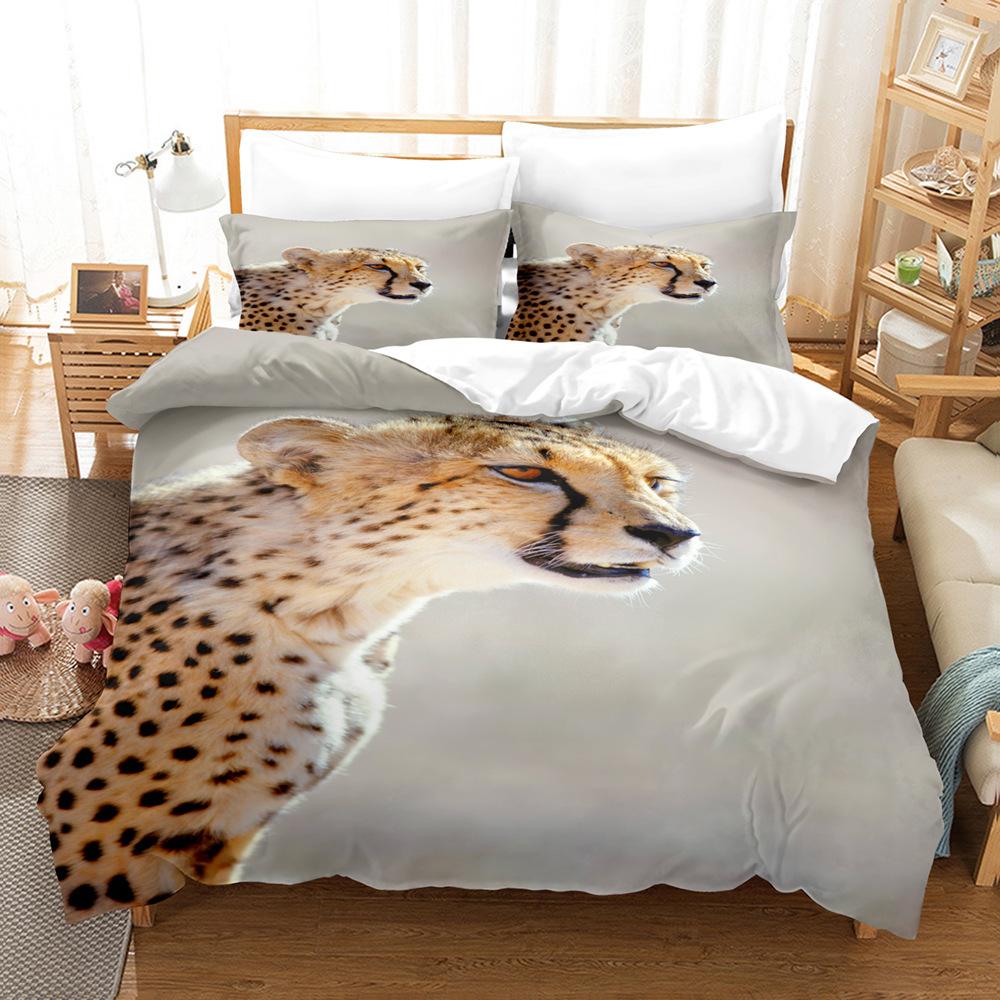 Leopard Pattern Bedding 3D Digital Printing Leopard Three-Piece Set