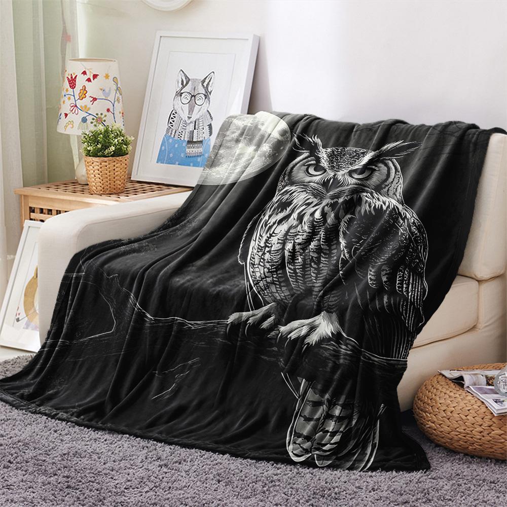 Owl Print Flannel Blanket, High quality Comfortable for All Seasons, Home Decor, Warmth and Comfort, Perfect for Christmas Gifts