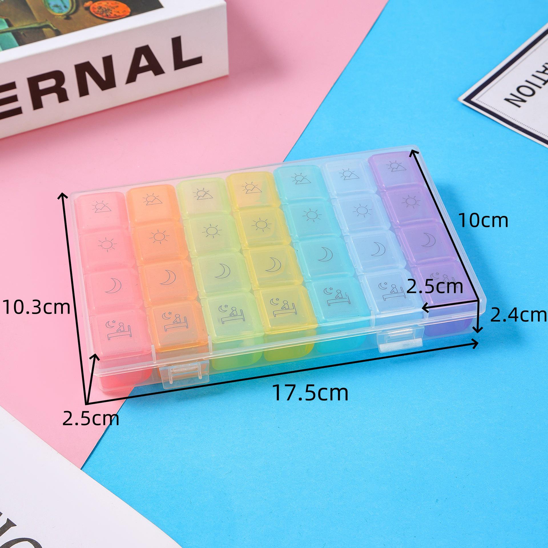 

Семицветный отсоединяемый органайзер с 21/28 отделениями для таблеток и украшений