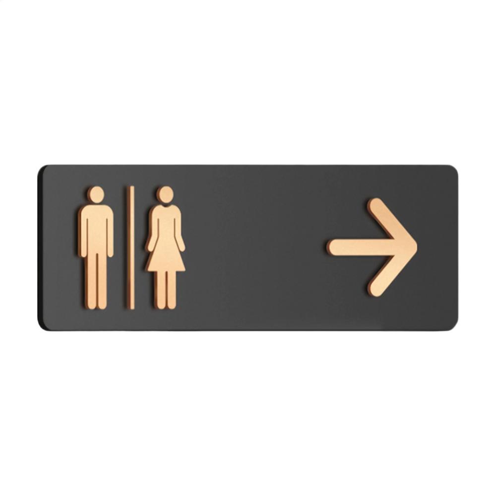 Restroom Sign Acrylic Toilet Directional Sign Adhesive Toilet Signage for Business Home Office Restaurant Laundry Shopping Mall