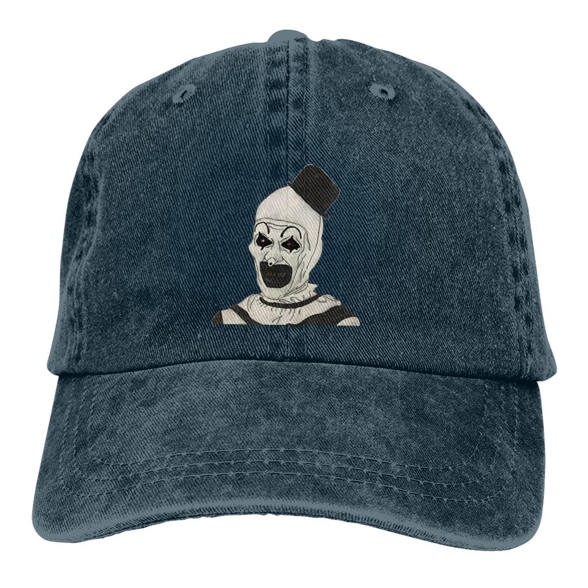 

ART The Clown Baseball Cap Men Hats Women Visor Protection Snapback Terrifier Horror Films Caps One Size темно-синього кольору