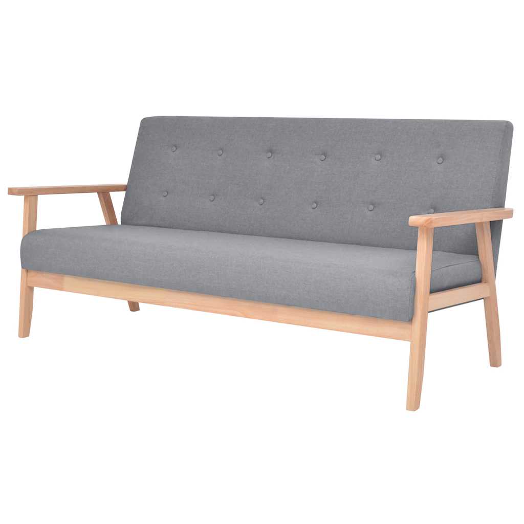 Vidaxl Sofa 3-Osobowa, Tapicerowana Tkaniną, Jasnoszara