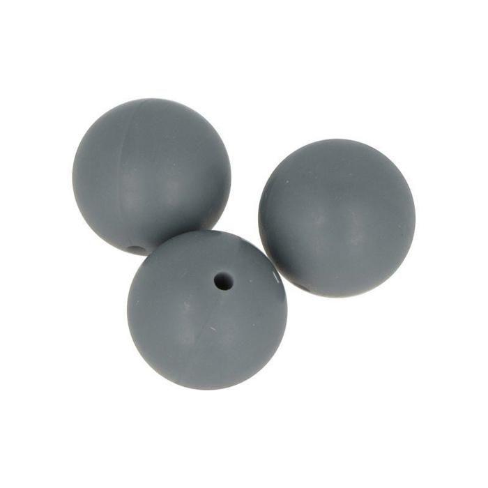 Perles en silicone - ARTEMIO - 15 mm - Gris - Lot de 3 - Accessoires pour bébé