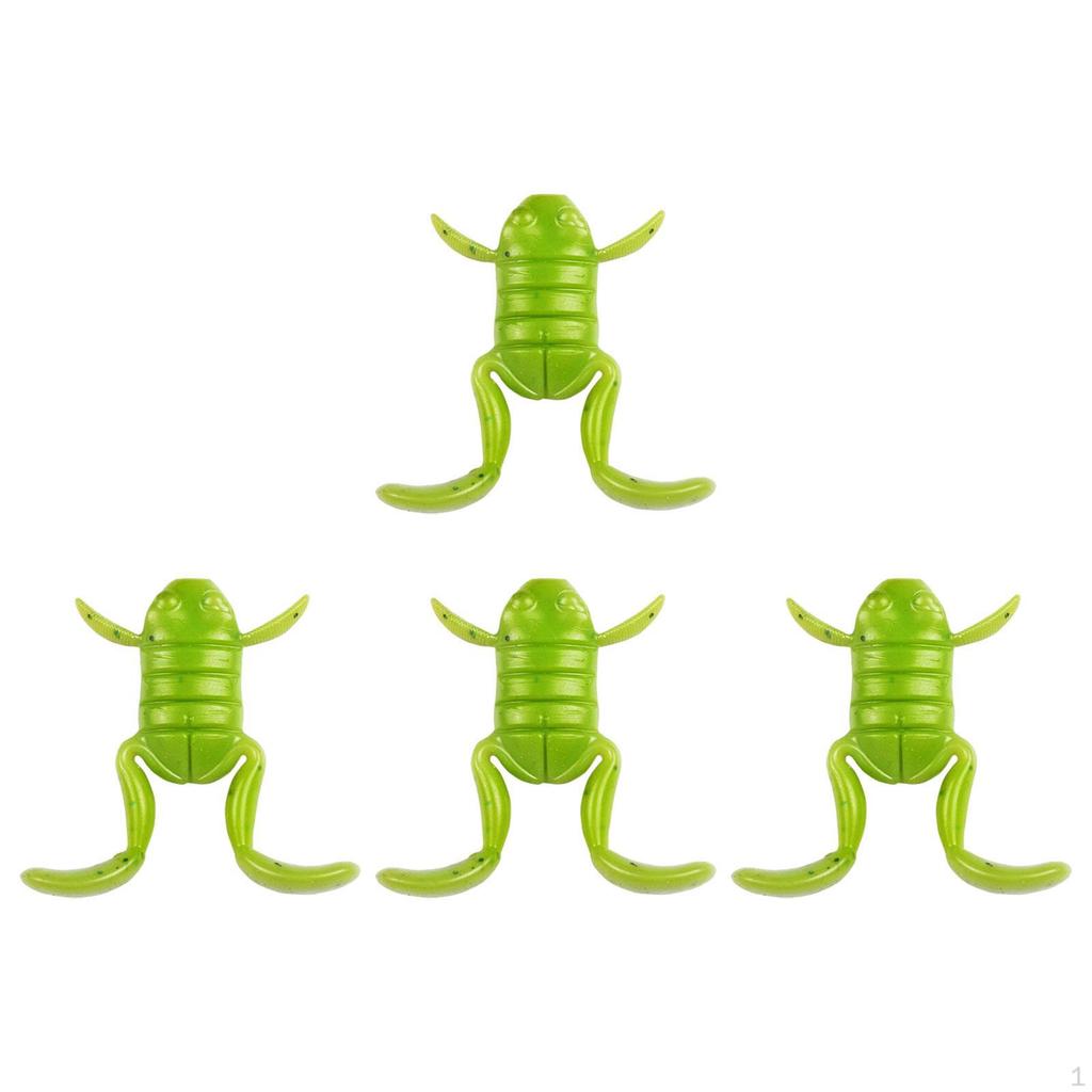 4 Pieces Soft Fishing Lures Bait Artificial Baits Topwater Frog for Walleye, Crappie,
