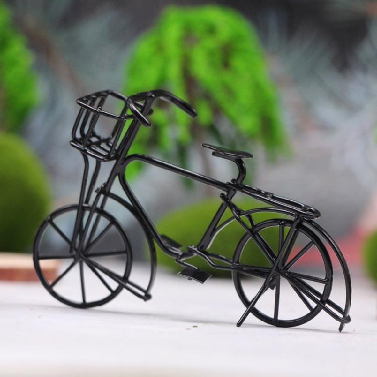 Dollhouse Bicycles Black Metal Bike Doll House Accessories Toy Crafts Furniture