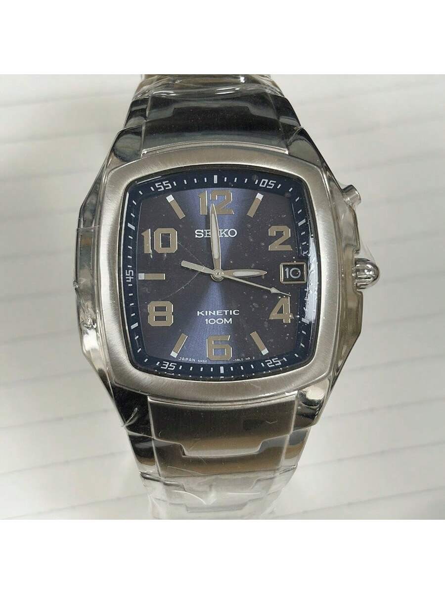 

Мужские кварцевые часы - Синий циферблат, Корпус и браслет из нержавеющей стали, Деловой стиль (Модель SKA343P1), Идеально для повседневной носки серебряный