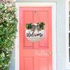 Welcome Front Door Round Wood Sign Hanging Eucalyptu Farmhouse Porch Spring Gift for Decorations