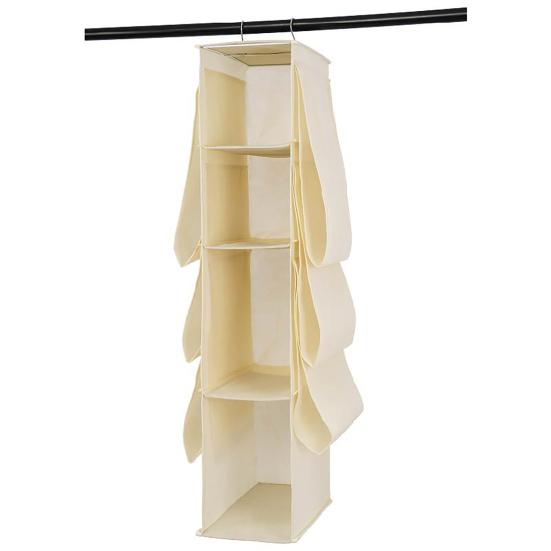 Organizer Compartments with Space Saving 10 Handbag Hanging Heavy Duty Hook Wardrobe Closet Storage