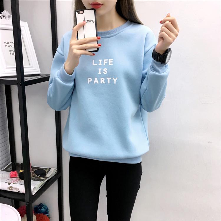 Women's 2021 Korean Style Autumn/Winter Letter Print Loose Long-Sleeve Thickened Sweatshirt