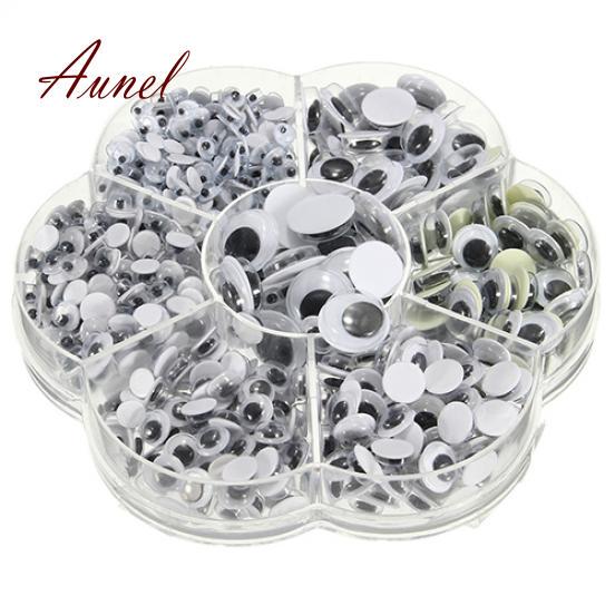 Smart 500Pcs/Box Mix 7 Sizes Self-Adhesive Round Googly Eyes for Doll Toy DIY Decor