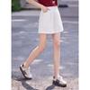 Basic House 100% Ramie Casual Wide-Leg Shorts