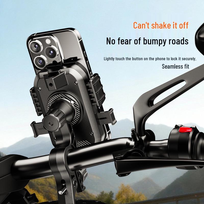 Shockproof Phone Holder for Electric Vehicles, Bicycles, and Motorcycles: Ideal for Food Delivery and Outdoor Navigation.
