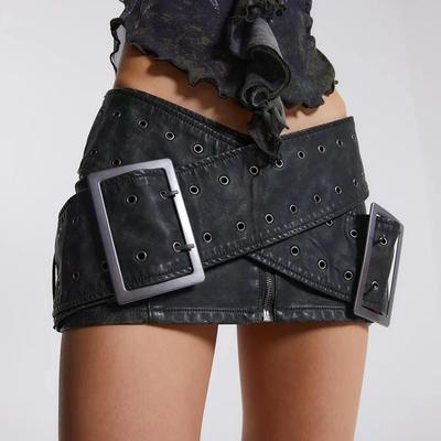 Y2k vintage feminino coreano curto sexy mini saias de couro estética fada grunge cintura baixa couro do plutônio a linha saia alt roupas