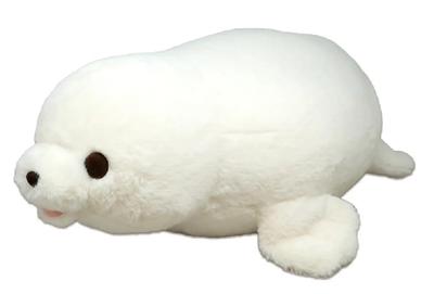 Naitou Design Underwater Stroll Mochi Hug Cushion Seal Plush Toy, Approx. 50cm In Length, Ages 6 and Up
