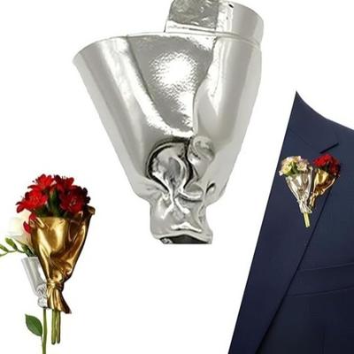 Vintage Kunstzinnige Bloemenvaas Broche Draagbaar Draagbaar Bloemenboeket Clip Minimalistische Vaas Broche