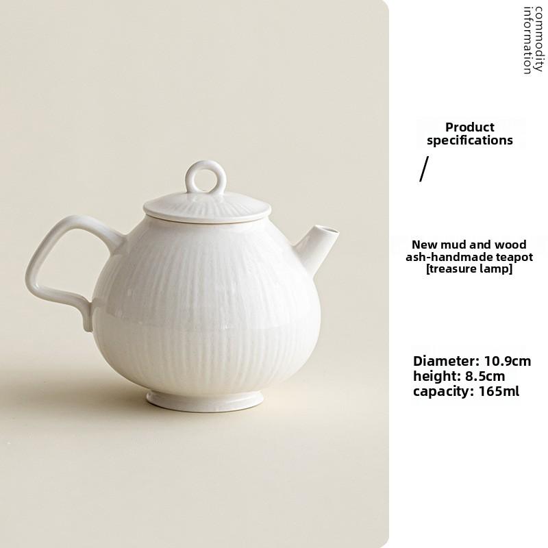 Ash Glaze Handmade Ceramic Teapot with Filter Simple Style Kung Fu Tea Set for Home Brewing Single Pot Chinese Tradition Gift