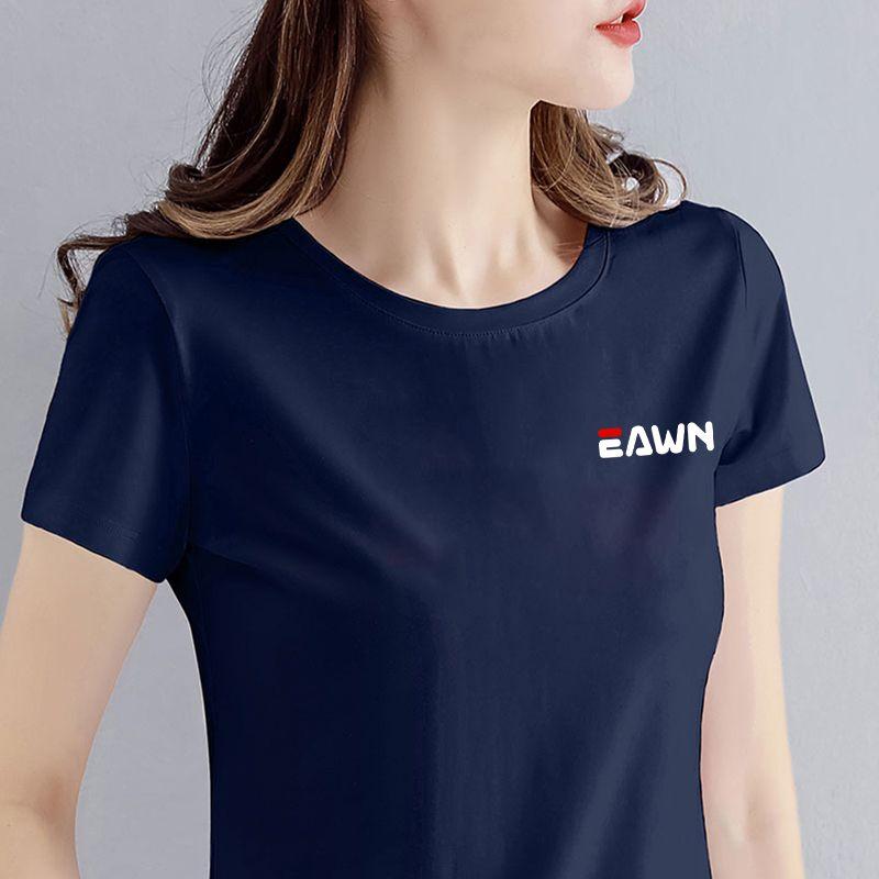 

European Station Brand T-Shirt Women s Short Sleeve round Neck 2025 New Arrival Summer Modal Cotton T-shirt Ice Silk Bottoming Shirt Small E-Royal Blue 2XL [62.50 kg-70.00 kg]]