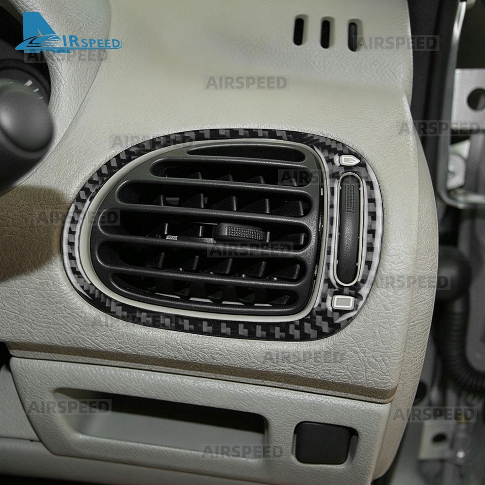 Real Soft Carbon Fiber Sticker For Peugeot 206 2001 2002 2003 2004 2005 2006 2007 2008 2009 2010 Car Side Air Outlet Frame