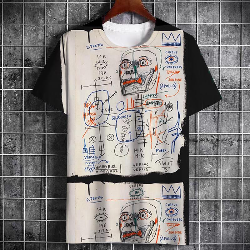 

Футболка мужская летняя с принтом Art Street Graffiti 3D, модная альтернативная свободная футболка с коротким рукавом, креативные повседневные топы 6XL
