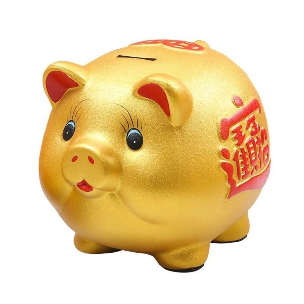 Gold Pig Money Jar Animal Coin Saving Box Durable Piggy Bank Festive Occasions