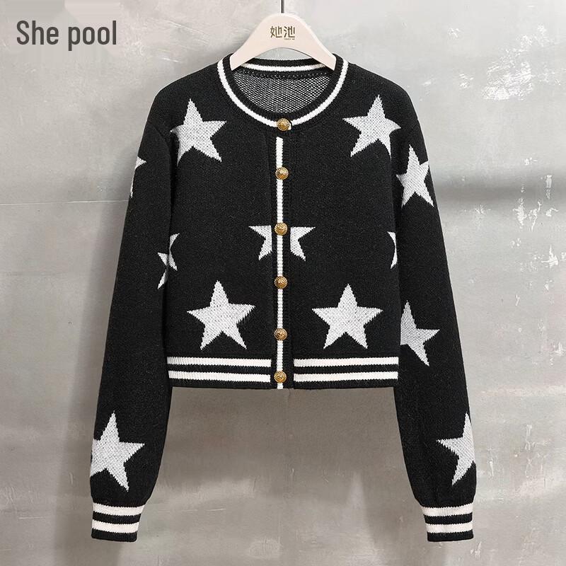Women s 2026 Spring Elegant  Little Fragrant Style  Star Knit Cardigan One Size