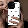 Black Heart Pattern Phone Case for HONOR 400 Smart 5G Acrylic Back TPU Bumper Shockproof Protective Cover, Minimalist Korean Style