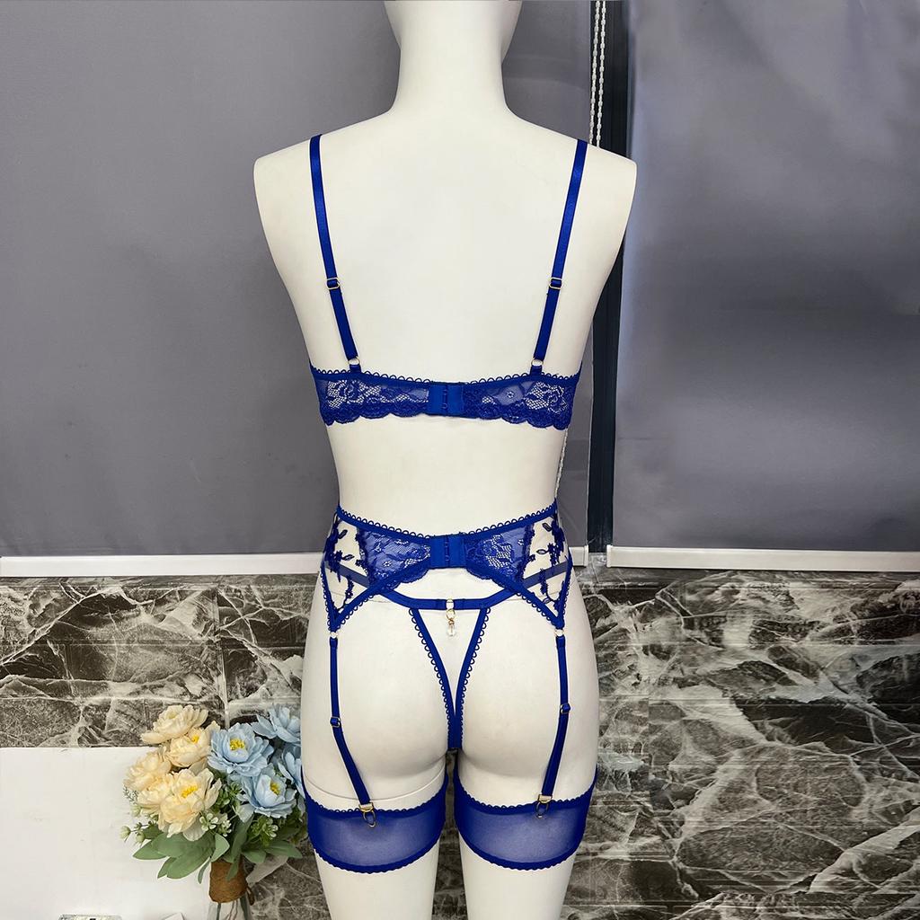 Embroidered Patchwork Lace Straps For Fun Lingerie Set Underwear