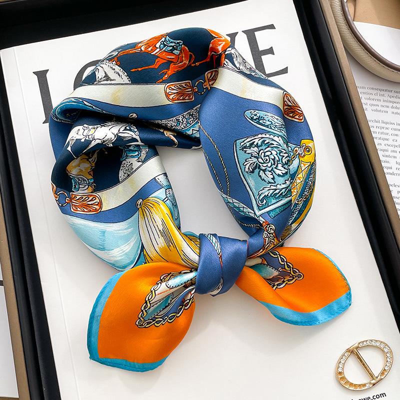 100% silk mulberry silk French silk scarf women s spring and autumn high-end small square scarf foreign high-end scarf 2025 new no specifications