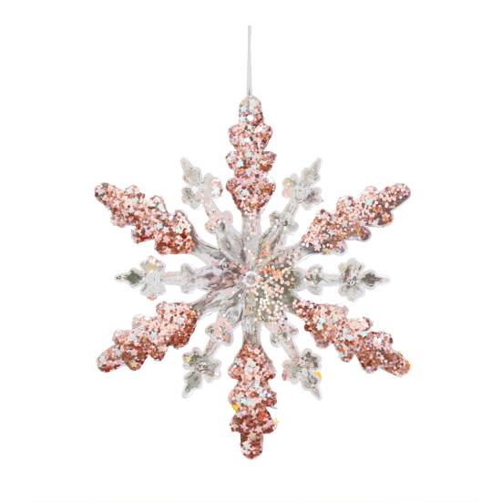 Christmas Clear Acrylic Hanging Ornament Glitter Snowflake Butterfly Reindeer Dancing Girl Tree Angel Wing Key Wreath Xmas Hanging Decoration