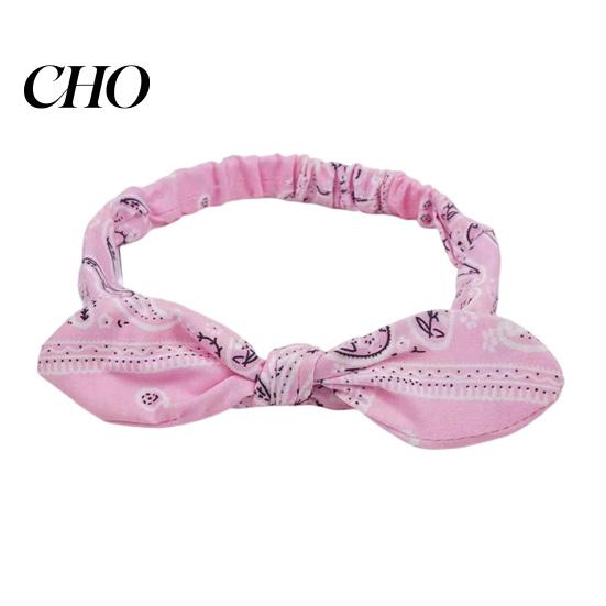 Paisley Pattern Headwrap Elastic Headband Rabbit Ear Knot Design Hair Wrap Comfortable Secure Fit Wave Boosting Compression Band Curl Maintenance