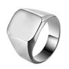 Night Club Punk Square Men Smooth Band Wide Finger Ring Jewelry Birthday