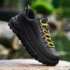 Men's Hiking Shoes PU Leather Casual Sports Shoes Fashion Lace-up Platform Shoes Waterproof Walking Shoes Big Size 39-48