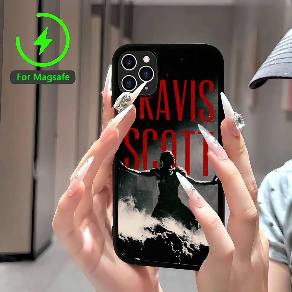 

T-Travis S-ScottS Singer Magnetic Phone Case For IPhone 16 15 14 13 12 11 17 Pro Max Plus Wireless Charge Cover iPhone 16 pro
