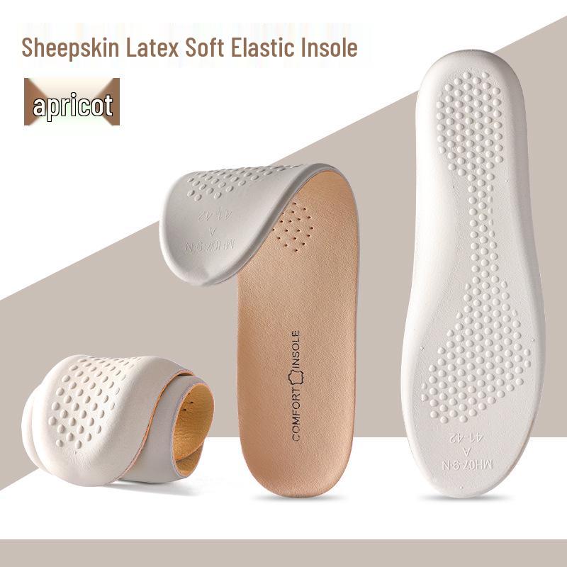 Bekväma Andningsbara Sportinnersulor i Fårskinn & Nötskinn med Förtjockad Latex